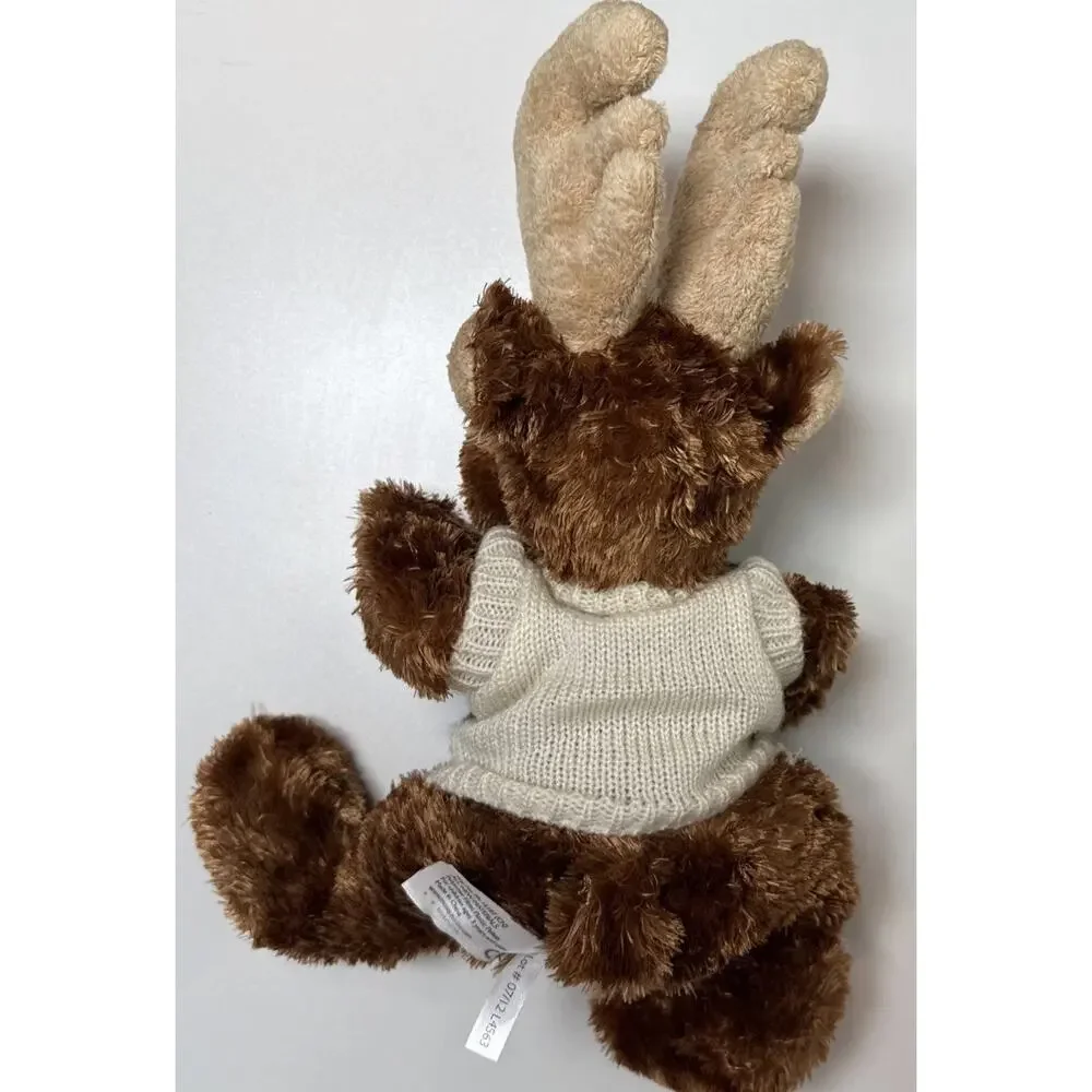 Caribou Coffee 2012 Plush Reindeer Moose Stuffed Animal Argyle Sweater 11”